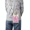 Floral Knitted Mini Crossbody Phone Bag(Pink)