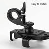 Bicycle Mobile Phone Holder Can Rotate And Adjust Fixed Aluminum Alloy Bracket Automatic Grab Bracket, Style:Handlebar Installation(Black)