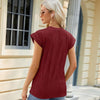 Ladies Summer Round Neck Loose Short Sleeve T-Shirt, Size: M(Wine Red)