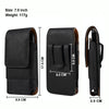 For 7.0 inch Mobile Phone Cowhide Texture Oxford Cloth Waist Bag(Black)