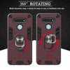 For LG K51 / Q51 2 in 1 Armour Series PC + TPU Protective Case with Ring Holder(Wine Red)