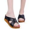 Thick-Bottomed Muffin Wedge Sandals, Shoe Size:36(Black)