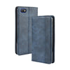 For Alcatel 1V (2019) without Fingerprint Hole Magnetic Buckle Retro Crazy Horse Texture Horizontal Flip Leather Case with Holder & Card Slots & Photo Frame(Blue)