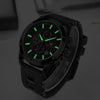 MINI FOCUS MF0089G Waterproof Quartz Watch Luminous Men Sports Watch(Black Surface  Black Shell Black Belt)