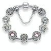 Women Fashion Simple Panjia Opal Crystal Alloy Bracelet, Length:17cm(Silver)