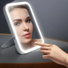 2 PCS LED Makeup Mirror With Lamp Fill Light Dormitory Desktop Dressing Mirror Female Folding Portable Small Mirror,Style: Charging Monochromatic Light (White)