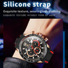 OLEVS 9936 Men Multifunctional Sports Waterproof Quartz Watch(Black + Rose Gold)