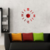 Modern DIY Indoor Roman Wall Clock Mirror Effect 3D Wall Sticker(Red)