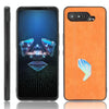 For Asus ROG Phone 5 Shockproof Sewing Cow Pattern Skin PC + PU + TPU Case(Orange)