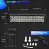 E9 30W 12 inch IP67 Waterproof Ultra-thin 5-Row Work Lights(White Light)