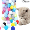 100 Colourful Plush Balls - Cat Toys - 3cm Soft Kitten Play Balls