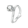 S925 Sterling Silver Platinum Plated 1 Carat Moissanite Engagement Ring(No.6)