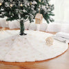 40cm Christmas Tree Skirt Mat Christmas Tree Bottom Foot Carpet Party Decoration(Gold Snowflake)