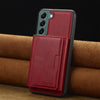 For Samsung Galaxy S21 5G LC.IMEEKE L5 Series Detachable RFID Card Bag Magsafe Phone Case(Red)