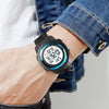 SKMEI 1731 Triplicate Round Dial LED Dual Time Digital Display Luminous Electronic Watch(Gold and Black)