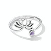 S925 Sterling Silver Simple Lotus Women Open Ring
