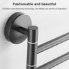 Stainless Steel Towel Bar Rotating Towel Rack Bathroom Kitchen Wall-mounted Towel Polished Rack Holder, Model:Brushed Two Poles