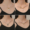 N2210-1 Triangular Pearl Eyes Ladies Temperament Necklace Collarbone Chain