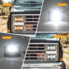 5 inch Square Truck Two-color Headlights 9-30V 36W / 22W 4000LM 6000K / 3000K