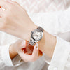 SKmei 1620 Delicate Rhinestone Creative Casual Waterproof Quartz Women Watch Steel Strap Watch(White)
