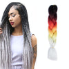 Fashion Color Gradient Individual Braid Wigs Chemical Fiber Big Braids, Length: 60cm(25 Black+Red+Yellow+White)
