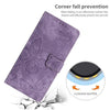 For Samsung Galaxy S25+ 5G Skin-feel Embossed Butterfly Leather Phone Case(Purple)