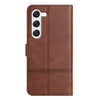 For Samsung Galaxy S25+ 5G Cowhide Texture Stitching Leather Phone Case(Coffee)