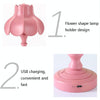 Retro Charging Table Lamp Bedroom Bed LED Eye Protection Light(LD05 Lotus Pink)