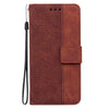 For Realme 13+ Global Geometric Embossed Leather Phone Case(Brown)