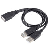 USB Female to 2 USB Male Cable, Length: About 30cm