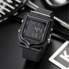 SANDA 388 Fashionable Square Outdoor Sports Leisure Watch Men's And Women's Multi-Functional Waterproof Luminous Electronic Watch(Black)