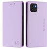 For Samsung Galaxy A03 166mm RC01 Dual-Folded Magnetic Suction RFID Leather Phone Case(Light Purple)