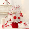 50cm LED Rotating Music Box Desktop Mini Christmas Tree Ornaments Christmas Decorations(Red White)