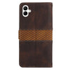 For Samsung Galaxy A05 Grid Stitching Leather Phone Case with Lanyard(Brown)
