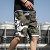Summer Men Thin and Loose Fitting Casual Beach Shorts, Size:XXXL(9033-Green White Camo)
