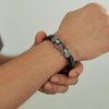 OPK PH1593 Stainless Steel Horseshoe Buckle Accessories Double Braided Leather Bracelet