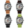 SKMEI 9271 Stainless Steel Buckle Leather Strap Waterproof Mechanical Watch(Green)