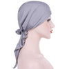Curved Two Tail Wrap Cap Turban Hat, Size:M (56-58cm)(Fruit Green)