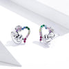 Sterling Silver S925 Heart-shaped Sloth Earrings Personalized Earrings Simple Temperament Female Silver Earrings