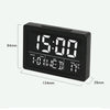 Large Screen LED Clock Bedside Multifunctional Electronic Alarm Clock(Black Shell White Light)