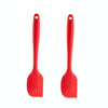 2pcs Non-stick High Temperature Resistant Silicone Cookware, Style: Scrape(Red)