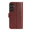 For Samsung Galaxy S25 5G R64 Texture Horizontal Flip Leather Phone Case(Brown)