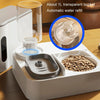 Automatic Pet Feeder & Water Dispenser, Grey & Stainless Steel, 1L/2.8L, Cats & Dogs