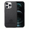 For iPhone 12 Pro Twill Fabric Leather Skin Back Phone Case(Black)