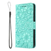 For Huawei P20 lite Skin Feel Embossed Sunflower Horizontal Flip Leather Case with Holder & Card Slots & Wallet & Lanyard(Green)