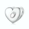S925 Sterling Silver Platinum-plated Love Letters DIY Beads(O)