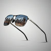 Vintage Square Sunglasses Male UV400 Polarized Lens Sun Glasses(Gray+Blue)