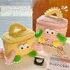 Cartoon Cute Plush Cosmetic Bag Large Capacity Travel Makeup Tools Handbag Storage Case(Blue)