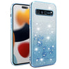 For Samsung Galaxy S10 5G Gradient Glitter Flower All-inclusive Phone Case(Blue)