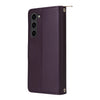 For Samsung Galaxy S23 5G Nine-card Slots Zipper Wallet Bag Leather Phone Case(Dark Purple)